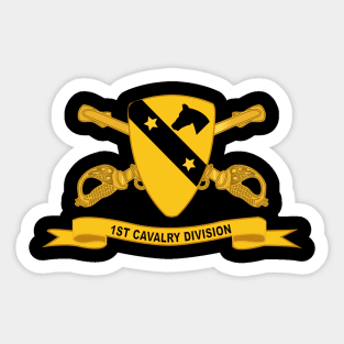 1st Cavalry Division w Br - Ribbon Sticker